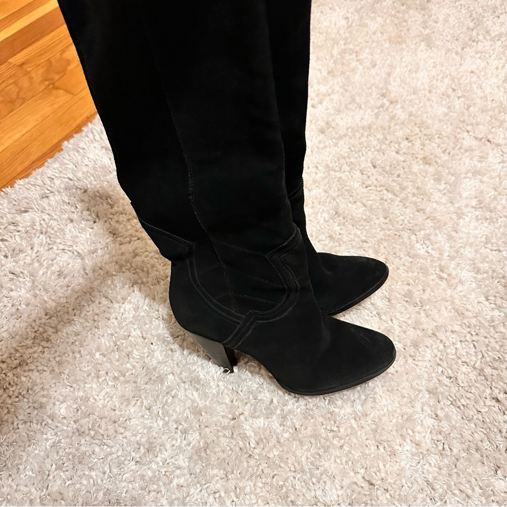 Aldo black suede knee-high boots